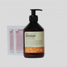 Микс ANTIOXIDANT (IAO034 Шампунь антиоксидант для перегруженных волос Rejuvenating Shampoo 400 ml ;PMIN020 Гель+крем для тела Sample Sachet Cleanser + Body Cream 10 ml-2ШТ) Insight 