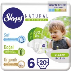 Детские подгузники Sleepy Natural Jumbo Pack 6 X Large (15-25 кг) 20 шт