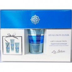 Подарочный набор № 1 "Hyaluron Elixir", 175г (Гиалуроновый гель для умывания, 75г; Гиалуроновый крем для лица дневной уход, 50г; Гиалуроновый крем для лица ночной уход, 50г) Liv Delano