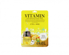 Тканевая маска для лица VITAMIN с витаминами тонизирующая EKEL
