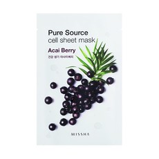 Маска для лица на тканевой основе MISSHA Pure Source Cell Sheet Mask (Acai Berry), 3уп