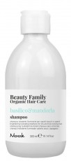Шампунь "Яркость, Увлажнение и Блеск" для сухих, тусклых волос Базилик и Миндаль Beauty Family Organic Hair Care BASILICO & MANDORLA SHAMPOO, 300 мл NOOK 