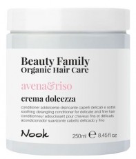 Кондиционер для тонких волос, склонных к спутыванию Овес и Рис Beauty Family Organic Hair Care AVENA&RISO CREMA DOLCEZZA/SOOTHING DETANGLING CONDITIONER, 250 мл NOOK 