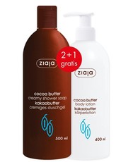 Лосьон для тела "Масло какао" Cocoa butter, 400 мл + Крем-мыло для душа "Масло Какао" Cocoa butter, 500мл*(в подарок) Ziaja