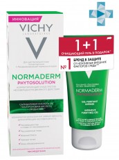Набор (Уход преображающий против несовершенств 24 часа увлажняющий, 50 мл + Гель очищающий для умывания, 50 мл) VICHY NORMADERM 