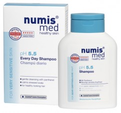 Шампунь для волос pH 5,5 для ежедневного применения для чувствительной кожи головы с пантенолом, 200 мл Numis med 