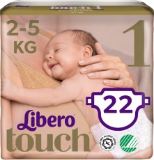 Детские подгузники Libero Touch 1 (Newborn) 2-5 кг