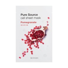 Маска для лица на тканевой основе MISSHA Pure Source Cell Sheet Mask (Pomegranate), 3уп