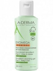 Очищающий гель 2-в-1 для тела и волос 200 мл A-DERMA EXOMEGA CONTROL 