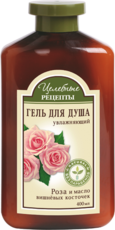 Гель для душа «Роза и масло вишневых косточек» увлажняющий Целебные рецепты