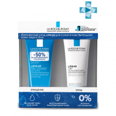 Набор Lipikar (Молочко Lipikar для тела без отдушки 200 мл + Гель Lipikar очищающий для тела 200 мл) La Roche-Posay 