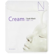 Маска для лица на тканевой основе MISSHA Cream-Soak Mask [Nourishing], 2уп