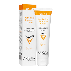 Солнцезащитный анти-возрастной крем для лица Age Control Sunscreen Cream SPF 50, 100 мл ARAVIA Professional 