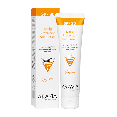 Солнцезащитный увлажняющий крем для лица Multi Protection Sun Cream SPF 30, 100 мл ARAVIA Professional 