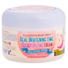 Осветляющий крем для лица с эффектом пилинга Elizavecca Real Whitening Time Secret Pilling Cream