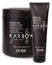 Угольная маска для волос, страдающих от химических процедур и стресс-факторов CHARCOAL MASK KARBON 9 ECHOS LINE 
