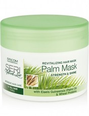 Восстанавливающая маска для всех типов волос с пальмовым маслом и пшеничными протеинами"Упругость и блеск" Palm Mask Seri Natural Line Farcom