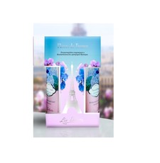 Подарочный набор косметических средств Fleurs de France "Бархат фиалки", 350г (Крем для рук увлажняющий Бархат фиалки, 75г; Крем для ног увлажняющий Бархат фиалки, 75г; Спрей - мист для тела Бархат фиалки, 200мл) Liv Delano