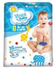 Подгузники Yess Baby Jumbo 6 Extra large (16+ кг) 36 шт