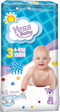 Подгузники Yess Baby Jumbo 3 Midi (4-9 кг) 56 шт