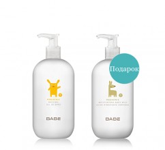 Набор ВАВЕ детский для купания (Детский гель для купания 500мл + Молочко детское увлажняющее для тела 100мл в подарок) LABORATORIOS BABE 