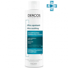 Успокаивающий шампунь-уход без сульфатов для нормальных и жирных волос DERCOS VICHY