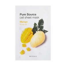 Маска для лица на тканевой основе MISSHA Pure Source Cell Sheet Mask (Mango), 3уп