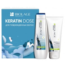 Набор для реставрации сильно поврежденных волос (Шампунь 250мл + Кондиционер 200мл) Matrix Biolage Keratindose 