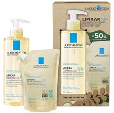Набор LA ROCHE POSAY LIPIKAR AP+ Oil для сухой и чрезвычайно сухой кожи: масло для купания 400 мл + сменный блок 400 мл