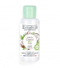 Масло для лица, тела и волос органическое Кокос ORGANIC VIRGIN COCONUT OIL face body hair / Huile de Coco Bio Vierge, 100 мл Evoluderm 