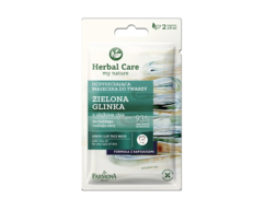 Маска для лица очищающая Зеленая Глинка Herbal Care Farmona, 2уп 