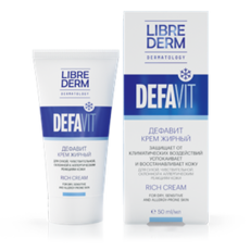 Восстанавливающий и успокаивающий витаминный крем жирный ДЕФАВИТ LIBREDERM