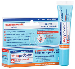 Салициловый гель против угрей и прыщей для чувствительной кожи Stop Problem