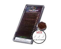 Матовые темно-коричневые ресницы 20 линий i-Beauty Premium Color Mink Eyelashes МИКС 		