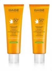 Набор Солнцезащитный безмасляный крем для лица SPF 50 FACIAL OIL-FREE SUNSCREEN CREAM SPF50+ , 50 мл 50% на второй продукт) BABE 