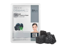 Маска для лица Древесный уголь и коллаген / Charcoal Collagen Essence Mask Dermal