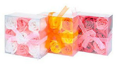 Набор из 9 мыльных роз в квадратной блистерной упаковке Liss Kroully 
