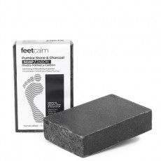 Мыло-скраб ручной работы с древесным углем и пемзой Feetcalm Pumice Stone & Charcoal Soap, 80 г