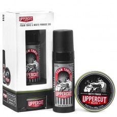 Мужской набор Uppercut Deluxe Duo: матовая помада средней фиксации и пена-тоник