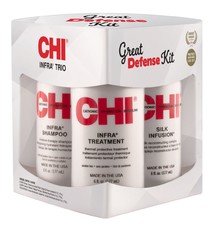 Набор CHI INFRA TRIO KIT: Shampoo 177ml + Conditioner 177ml + Silk Infusion 177ml (набор без коробки)