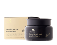 Крем Все-в-Одном с экстрактом настоящей ЧЕРНОЙ улитки The real BLACK snail All-in-One Cream SINABRO