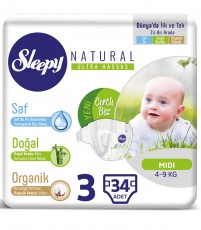Детские подгузники Sleepy Natural Jumbo Pack 3 Midi (4-9 кг) 34 шт