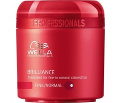 Крем-маска для окрашенных нормальных и тонких волос Brilliance Treatment Colored Thick Wella 
